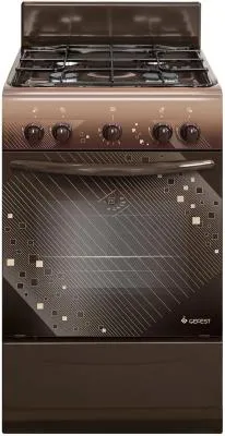 Плита газовая GEFEST 5100 0018 коричневый (без крышки, реш.сталь)