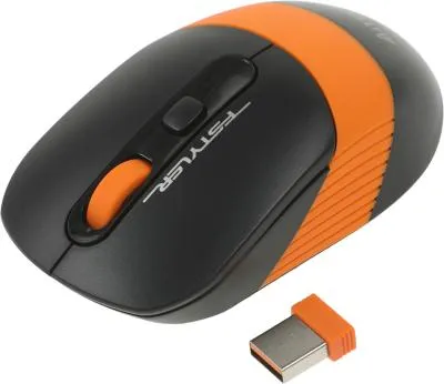 Мышь A4Tech Fstyler FG10S черный/оранжевый оптическая (2000dpi) silent беспроводная USB (4but)