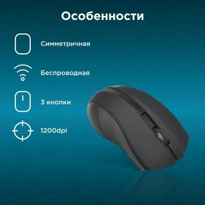 Мышь беспроводная OKLICK 615MW черный — фото 3