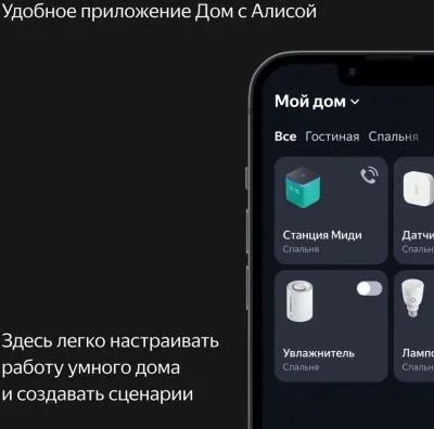 Умная колонка Яндекс Станция Миди с Zigbee черный  (YNDX-00054BLK) — фото 31