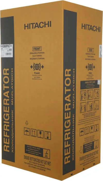 Холодильник HITACHI R-VG660PUC7-1 GBK черный стекло (инвертер, FNF) — фото 1