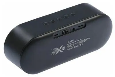 Портативная колонка Qumo Crystal  BT0020, BT4.2, 10Вт (2х5Вт), 2 акт + 1 пас динамик, часы, 2200 мА-ч, черный.(23775) — фото 2