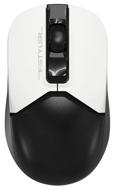 Мышь A4Tech Fstyler FB12 белый/черный оптическая (1200dpi) беспроводная BT/Radio USB (3but) (FB12 PANDA) — фото 1