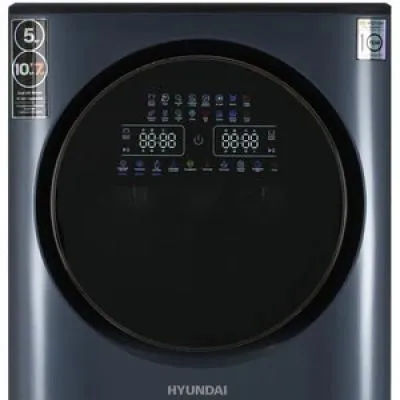 Стиральная машина фронтальная HYUNDAI WMD9425 темно-синий (15кг, сушка, дозагрузка, 2-х ярусная) — фото 3