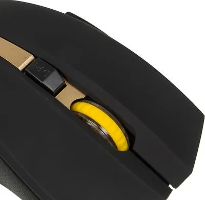Мышь OKLICK 495MW черный/золотистый оптическая (1600dpi) беспроводная USB — фото 11