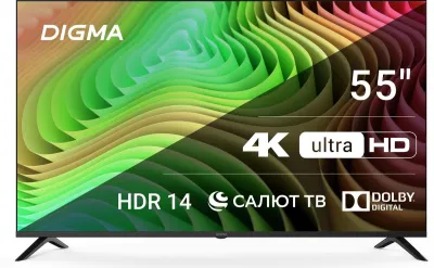 Телевизор LED DIGMA DM-LED55UBB40 4K Smart (Салют) — фото 2