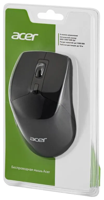 Мышь ACER OMR150 черный оптическая (1600dpi) беспроводная USB (6but) (ZL.MCEEE.00K) — фото 8