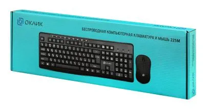Клавиатура + мышь OKLICK 225M клав:черный мышь:черный USB беспроводная Multimedia (1454537) — фото 14
