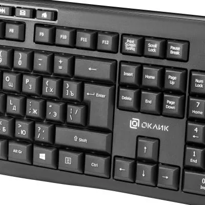 Клавиатура + мышь OKLICK 225M клав:черный мышь:черный USB беспроводная Multimedia (1454537) — фото 7