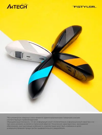 Мышь A4Tech Fstyler FG10S черный/синий оптическая (2000dpi) silent беспроводная USB (4but) — фото 11