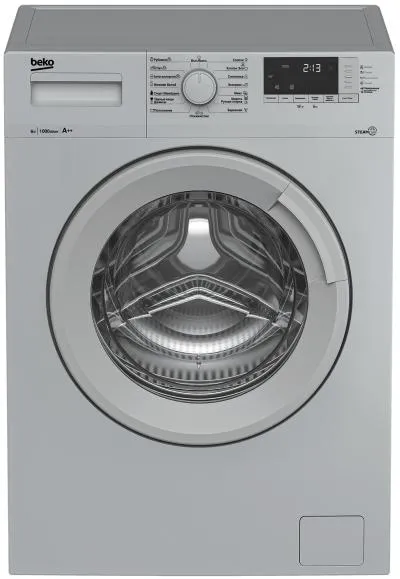 Стиральная машина фронтальная Beko WSRE6512ZSS серебристый (пар) — фото 1