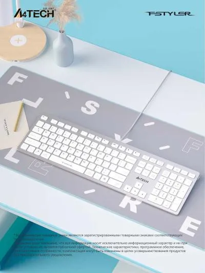 Клавиатура A4Tech Fstyler FX50 белый USB slim Multimedia (FX50 WHITE) — фото 7