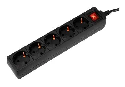 Сетевой фильтр PC PET AP01006-E-BK 1.8м (5 розеток) черный (пакет ПЭ) — фото 3