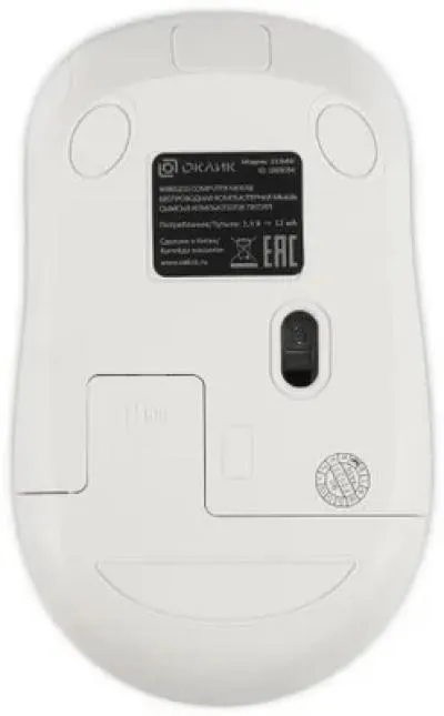 Мышь OKLICK 310MW белый/синий оптическая (3200dpi) беспроводная USB для ноутбука (3but) — фото 2