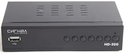 Цифровой ресивер DVB-T2/C СИГНАЛ HD-350 черный металл, дисплей DOLBY DIGITAL, HEVC — фото 1