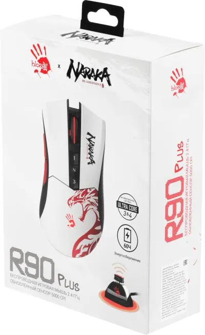 Мышь A4Tech Bloody R90 Plus Naraka белый/рисунок оптическая (5000dpi) беспроводная USB (7but) — фото 10