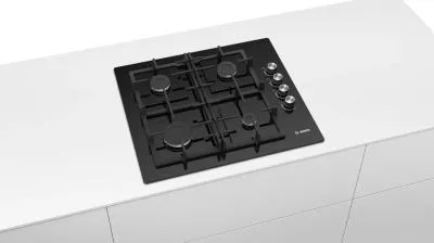 Поверхность газовая BOSCH POP6C6O92R черный (стекло, чугун, г/к, боковое управл) — фото 2