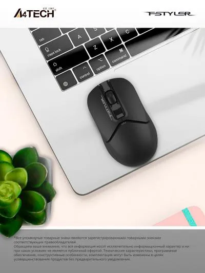 Мышь A4Tech Fstyler FG12S черный оптическая (1200dpi) silent беспроводная USB (3but) — фото 7