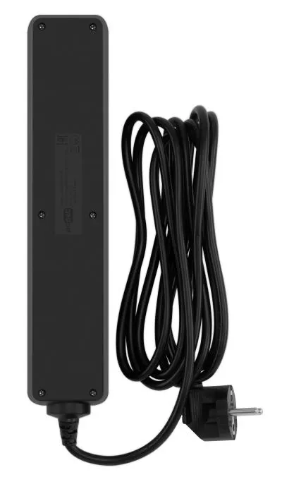Сетевой фильтр PC PET AP01006-3-BK 3м (5 розеток) черный — фото 3