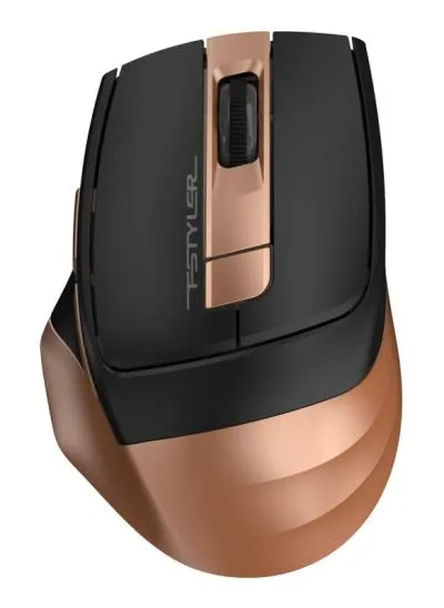 Мышь A4Tech Fstyler FG35 золотистый/черный оптическая (2000dpi) беспроводная USB (6but) — фото 1