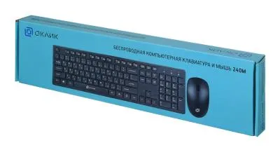 Клавиатура и мышь Oklick 240 M Multimedia Keyboard Black USB — фото 7