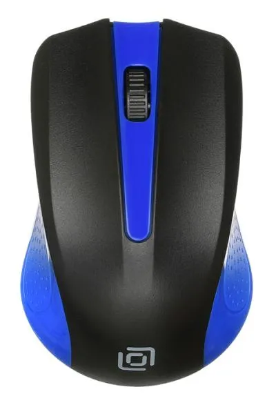 Мышь OKLICK 485MW черный/синий оптическая (1200dpi) беспроводная USB — фото 1