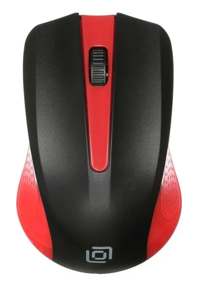 Мышь OKLICK 485MW черный/красный оптическая (1200dpi) беспроводная USB — фото 1