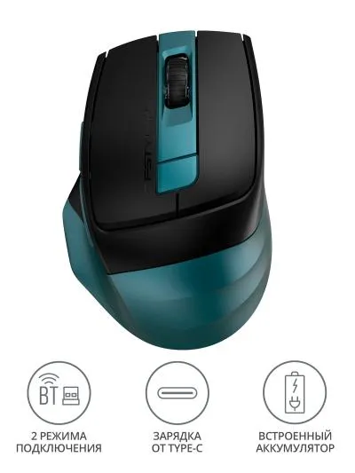 Мышь A4Tech Fstyler FB35C зеленый/черный оптическая (2400dpi) беспроводная BT/Radio USB (6but) — фото 12