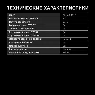 Телевизор LED HYUNDAI H-LED40BS5002 FHD Smart (Android) — фото 14