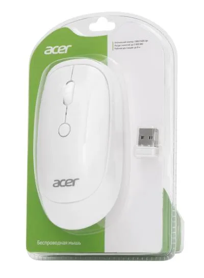 Мышь ACER OMR138 белый оптическая (1600dpi) беспроводная USB (3but) (ZL.MCEEE.01L) — фото 9