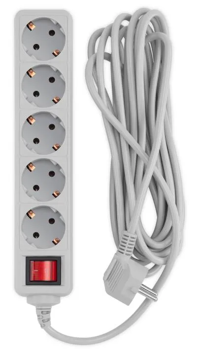 Сетевой фильтр PC PET AP01006-5-GR 5м (5 розеток) серый — фото 2