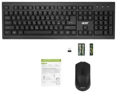 Клавиатура + мышь ACER OKR120 черный USB беспроводная (ZL.KBDEE.007) — фото 13