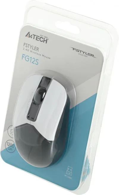 Мышь A4Tech Fstyler FG12S Panda белый/черный оптическая (1200dpi) silent беспроводная USB (3but) — фото 16