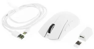Мышь RAZER DeathAdder V3 Pro белый оптическая (30000dpi) беспроводная USB-C (5but) (RZ01-04630200-R3G1) — фото 5