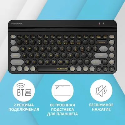 Клавиатура A4Tech Fstyler FBK30 черный/серый USB беспроводная BT/Radio slim Multimedia (FBK30 BLACKCURRANT) — фото 2