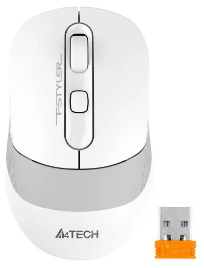 Мышь A4Tech Fstyler FB10C белый/серый оптическая (2400dpi) беспроводная BT/Radio USB (4but) (FB10C GRAYISH WHITE) — фото 8