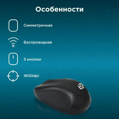 Мышь OKLICK 665MW черный оптическая (1000dpi) беспроводная — фото 3