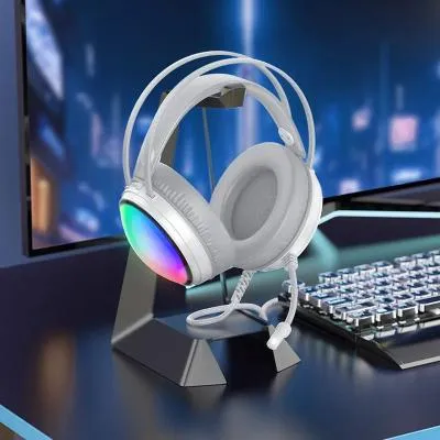 Наушники с микрофоном BOROFONE BO108 Flame, USB+Jack 3.5mm, цвет: белый (1/30) [6941991105920] — фото 3