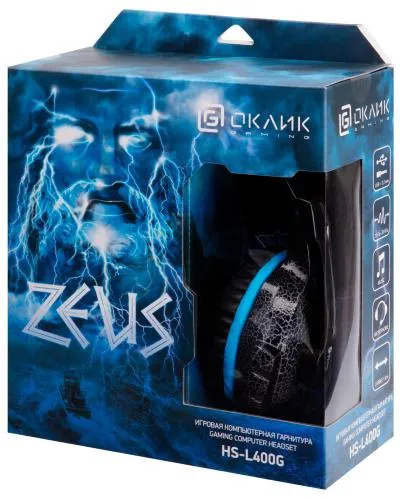 Наушники с микрофоном OKLICK HS-L400G ZEUS черный 1.8м мониторы — фото 32