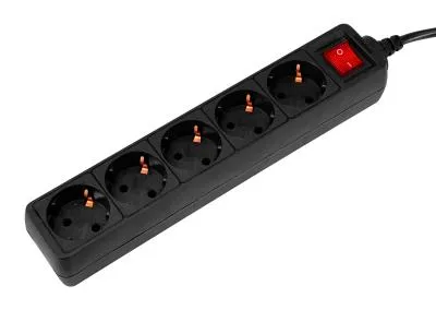 Сетевой фильтр PC PET AP01006-E-BK 1.8м (5 розеток) черный (пакет ПЭ) — фото 2