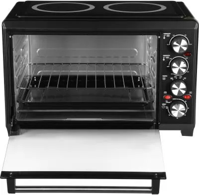 Мини-печь HYUNDAI MIO-HY086  (38л) 1600w /черный <КОНВЕКЦИЯ /2 КОНФОРКИ> — фото 4