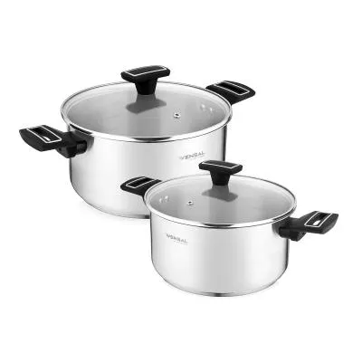 Набор посуды VENSAL Velorus Noir 1504VS  (нерж) из 2-х кастрюль [3л/20см,  5,4л/24см ]  /индукция — фото 1