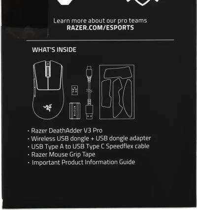 Мышь RAZER DeathAdder V3 Pro белый оптическая (30000dpi) беспроводная USB-C (5but) (RZ01-04630200-R3G1) — фото 15
