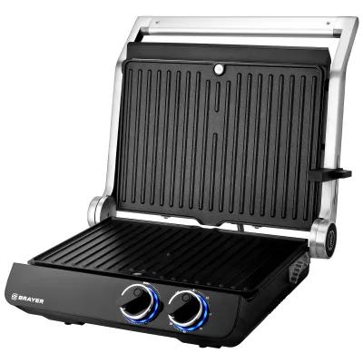 Электрогриль BRAYER BR2009  серебро/черный  [2000w /24,5*33см] — фото 3