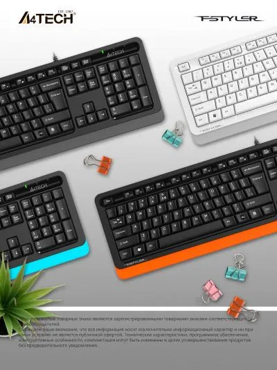 Клавиатура A4Tech Fstyler FKS10 белый/серый USB (FKS10 WHITE) — фото 5