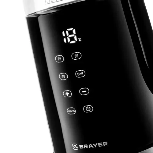 Чайник BRAYER BR1037 стекло черный (2200w /1.7л) — фото 4