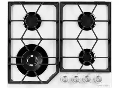 Поверхность газовая KUPPERSBERG FG 62 W белый (стекло, чугун, WOK) — фото 1