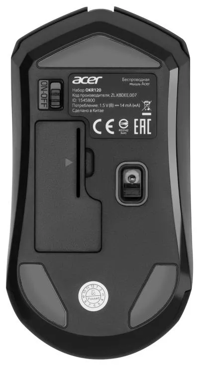 Клавиатура + мышь ACER OKR120 черный USB беспроводная (ZL.KBDEE.007) — фото 8