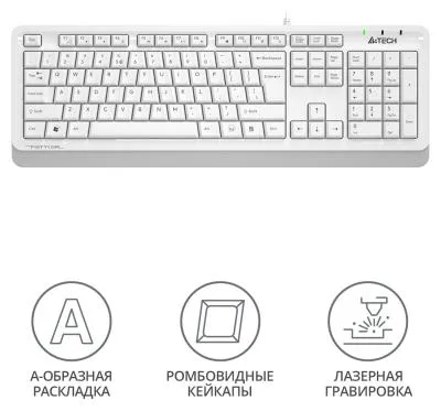 Клавиатура A4Tech Fstyler FKS10 белый/серый USB (FKS10 WHITE) — фото 2
