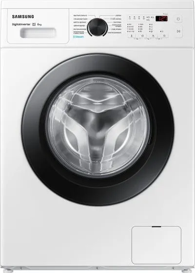Стиральная машина фронтальная SAMSUNG WW60AG4S00CELP белый/черный (6кг, пар) — фото 1